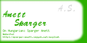 anett sparger business card